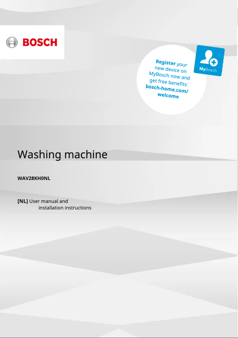 Image de la première page du manuel de l'appareil WAV28KH0NL