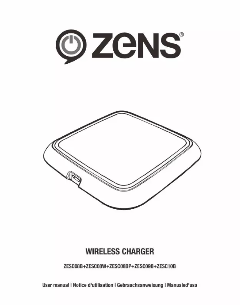Page n°1 - Manuel utilisateur Zens Wireless Charger
