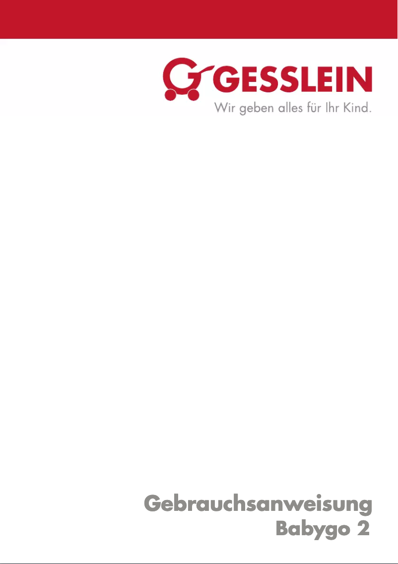 Page 1 de la notice Manuel utilisateur Gesslein Babygo 2