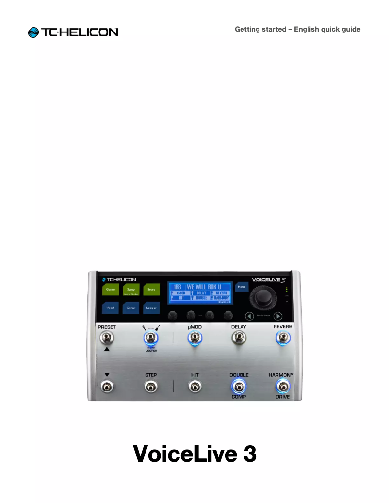 Page n°1 - Guide de démarrage rapide TC Helicon Voicelive 3