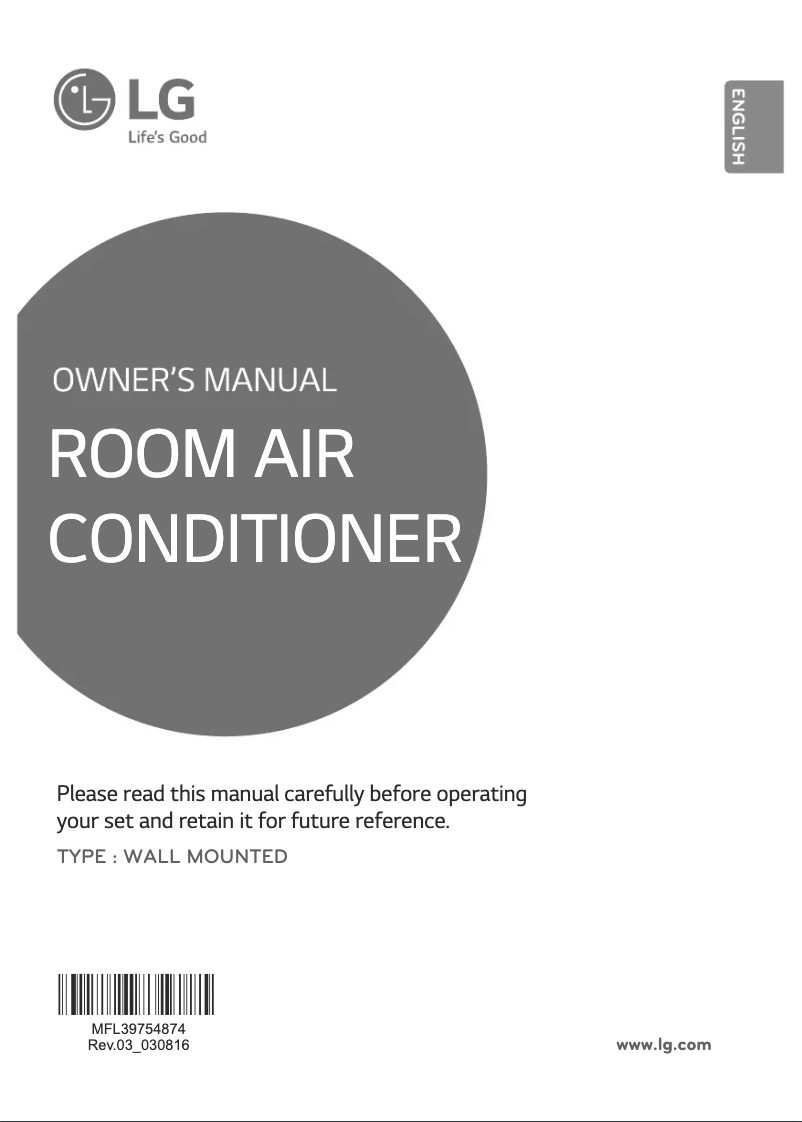 Page 1 de la notice Manuel utilisateur LG JSUQ18BTXD