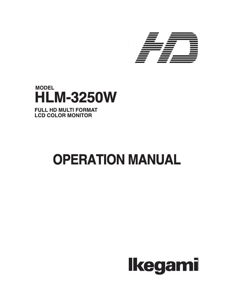 Image de la première page du manuel de l'appareil HLM-3250W