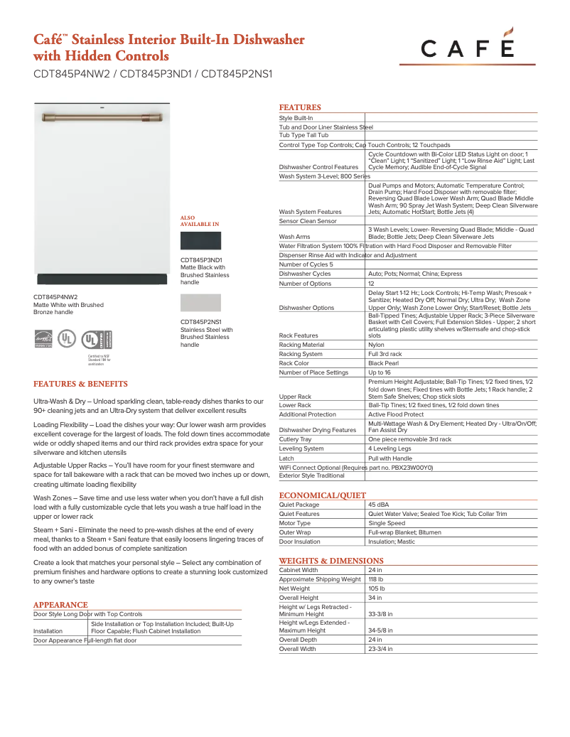 Imagen de la primera página del manual del dispositivo CDT845P2NS1