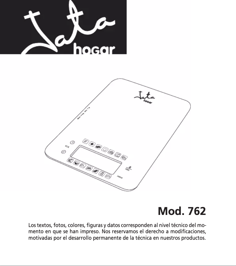 Page n°1 - Manuel utilisateur Jata 762