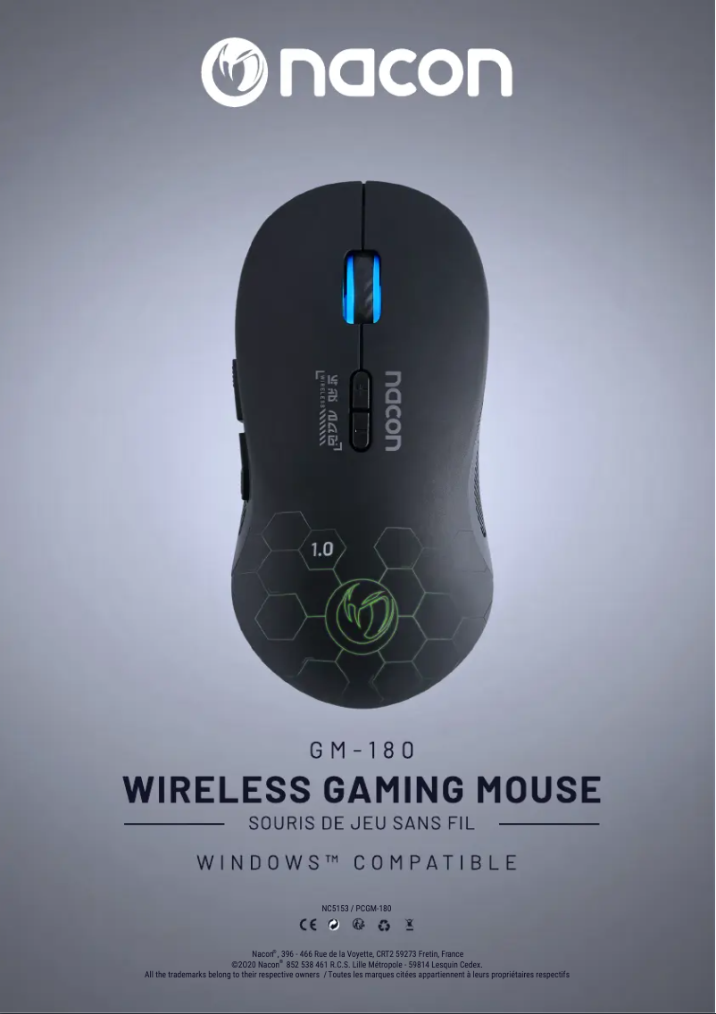Page 1 de la notice Manuel utilisateur NACON GM-180