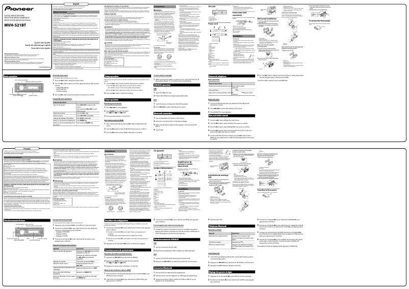 Página 1 del manual Guía de inicio rápido Pioneer MVH-S21BT