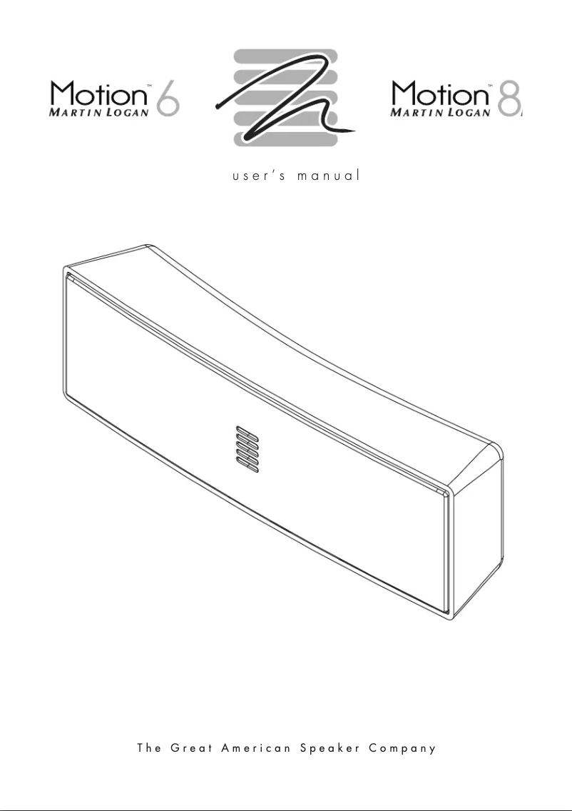 Page n°1 - Manuel utilisateur Martin Logan Motion 8