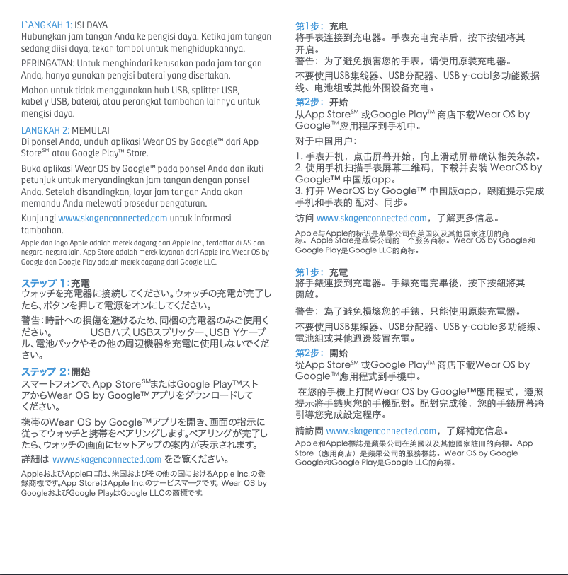 Page 1 de la notice Manuel utilisateur Skagen Falster Gen 4 Connected SKT5102