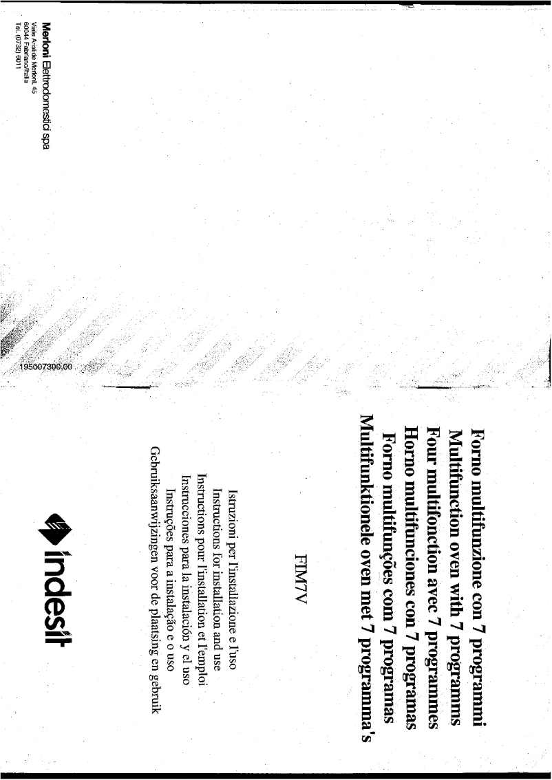 Page n°1 - Manuel utilisateur Indesit FIM 7 V