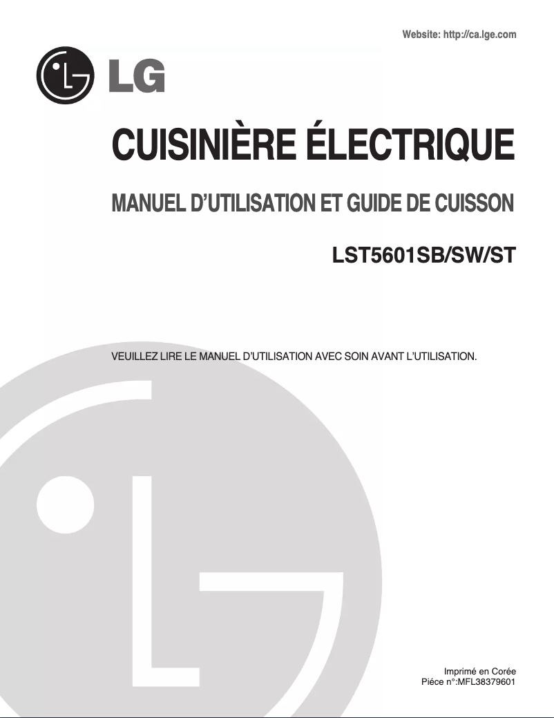 Page 1 de la notice Manuel utilisateur LG LEFF0220S