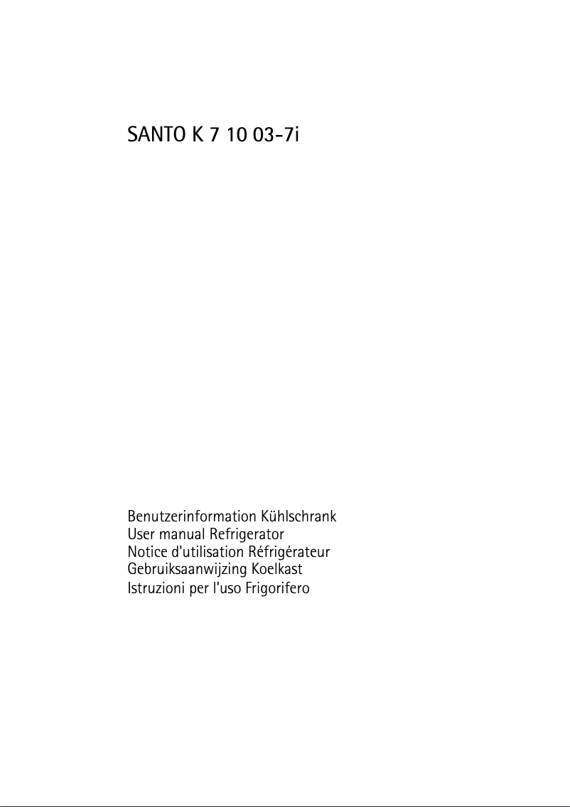 Image de la première page du manuel de l'appareil Santo K 7 10 03-7I