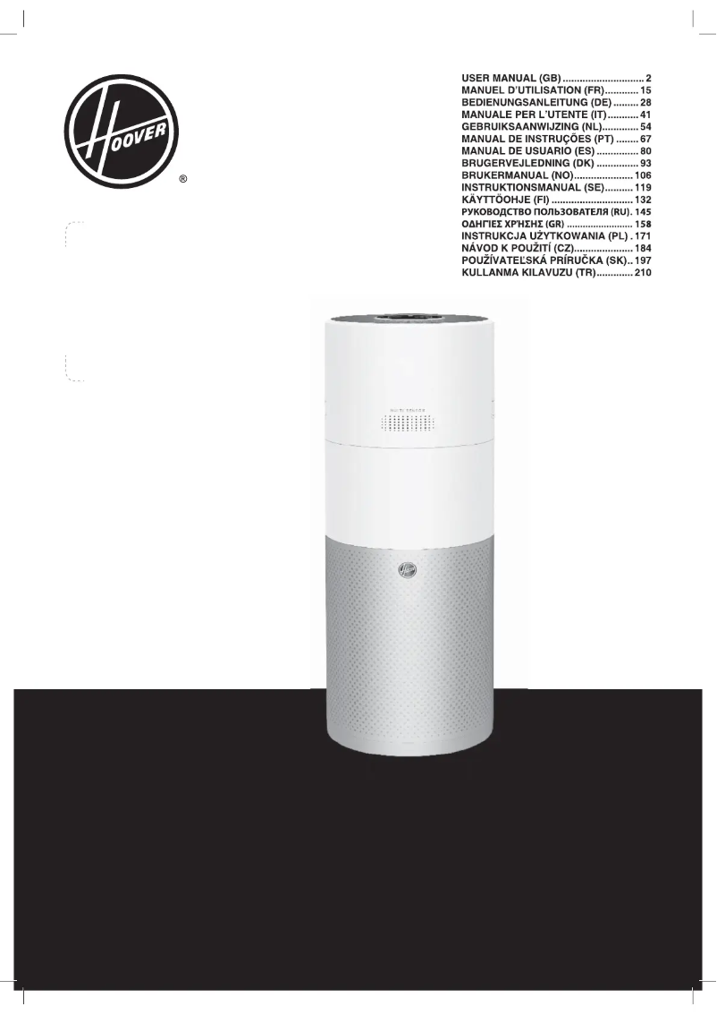 Page 1 de la notice Manuel utilisateur Hoover H-PURIFIER 700 HHP75CAH011