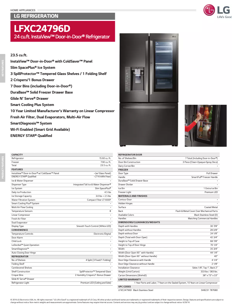 Image de la première page du manuel de l'appareil LFXC24796