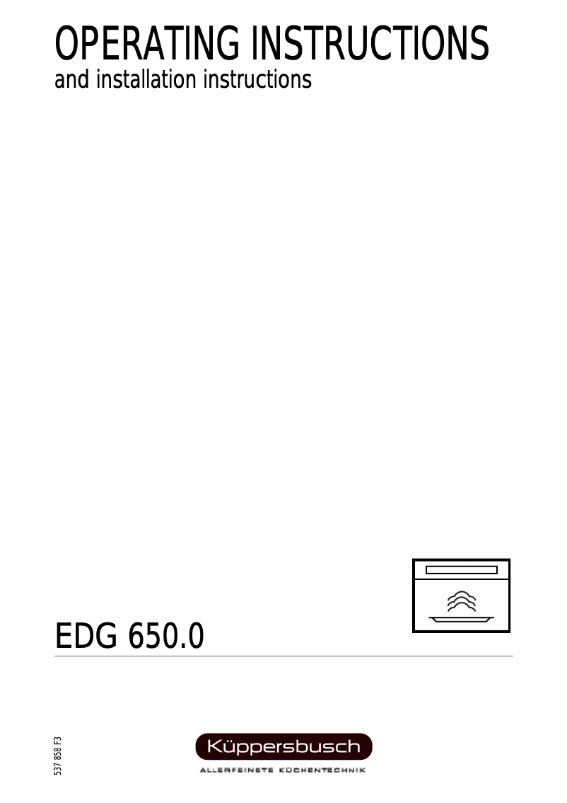 Page n°1 - Manuel utilisateur Küppersbusch EDG 650