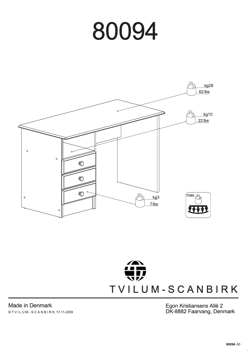 Page n°1 - Manuel utilisateur JYSK Morud (120x72x57)
