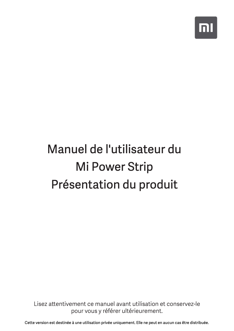 Image de la première page du manuel de l'appareil Mi Power Strip