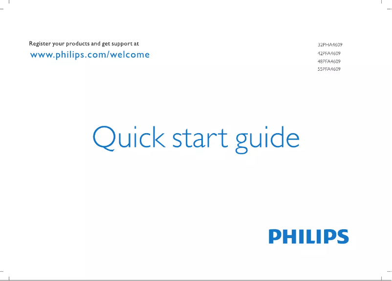 Page n°1 - Guide de démarrage rapide Philips 55PFA4609S