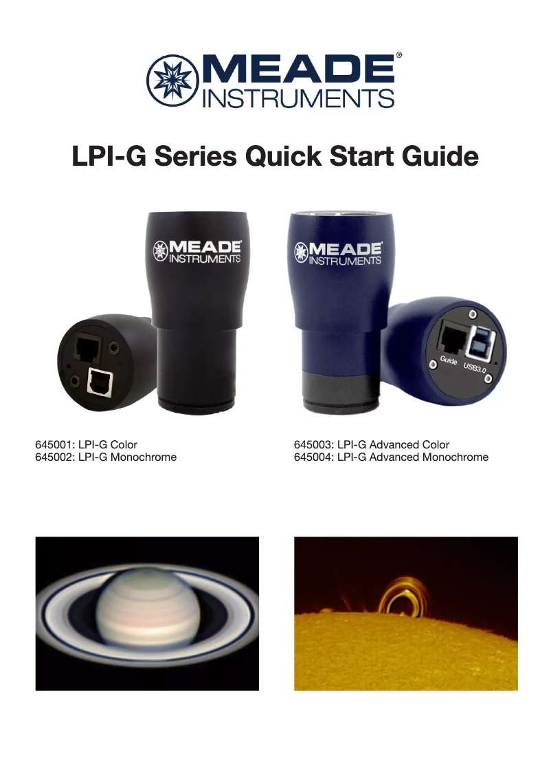 Page n°1 - Manuel utilisateur Meade LPI-G