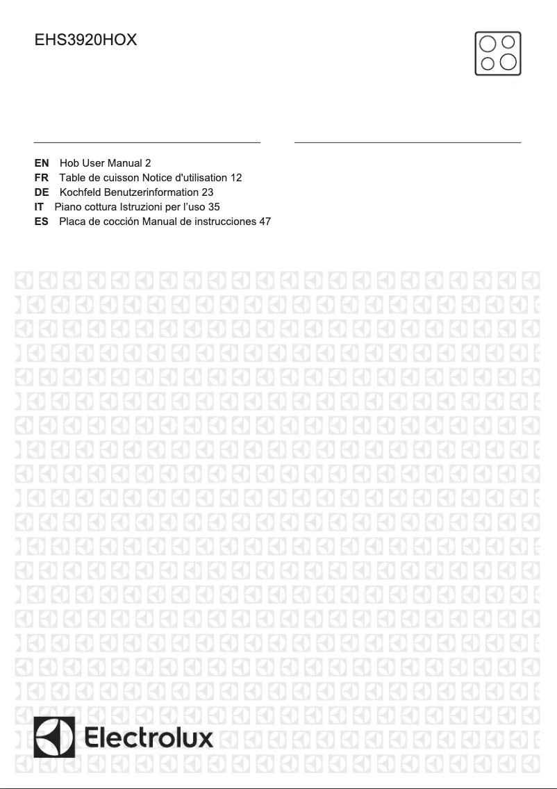 Page 1 de la notice Manuel utilisateur Electrolux EHS3920HOX