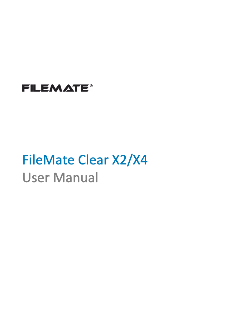 Image de la première page du manuel de l'appareil FileMate Clear X2