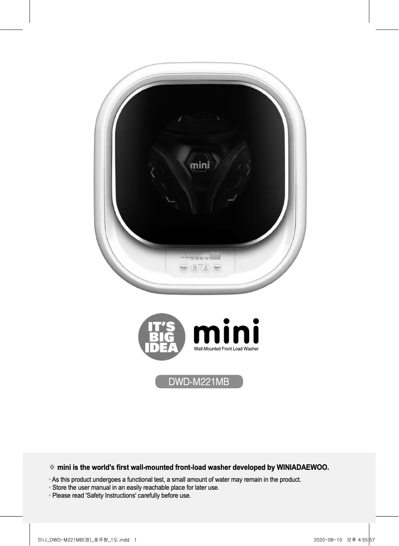 Page n°1 - Manuel utilisateur Winia DWD-M221MB