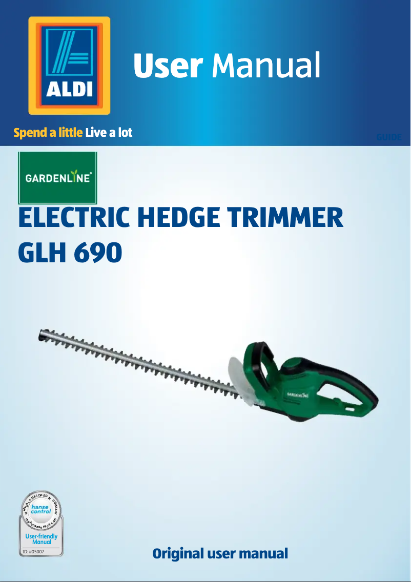 Page n°1 - Manuel utilisateur Gardenline GLH 690