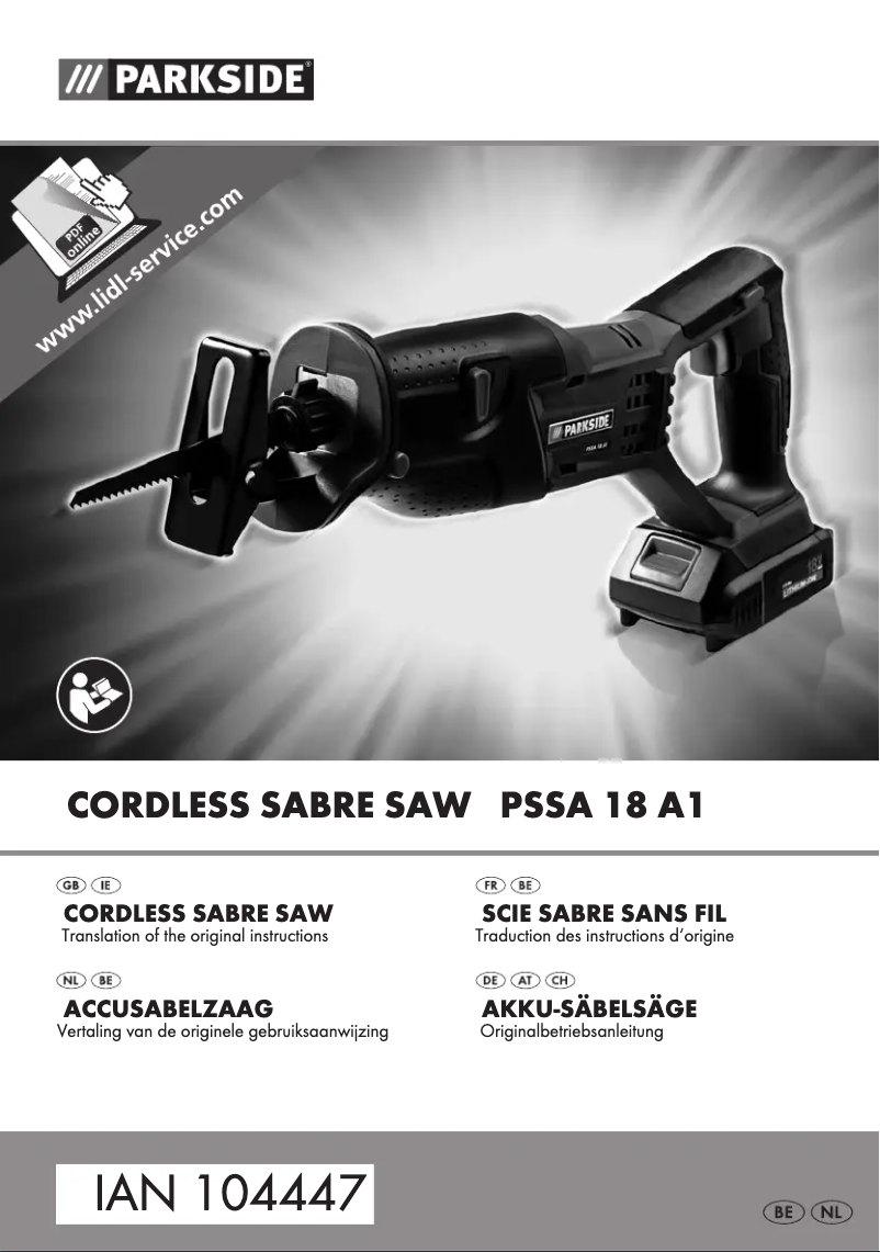 Page n°1 - Manuel utilisateur Parkside PSSA 18 A1