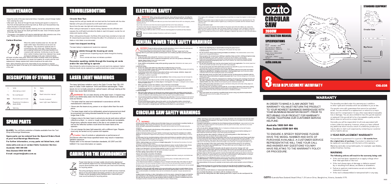 Image de la première page du manuel de l'appareil CSL-235