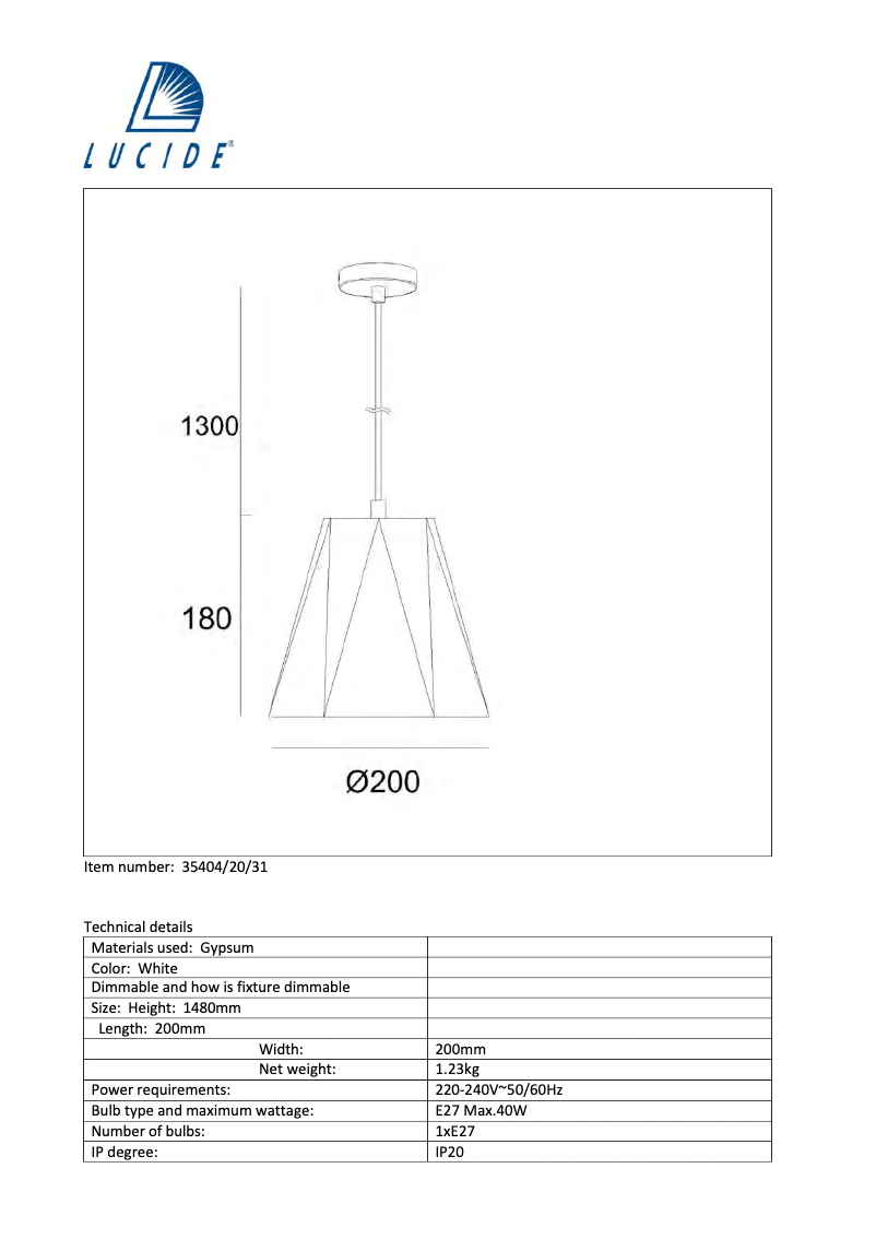 Image de la première page du manuel de l'appareil Gipsy 35404/20/31