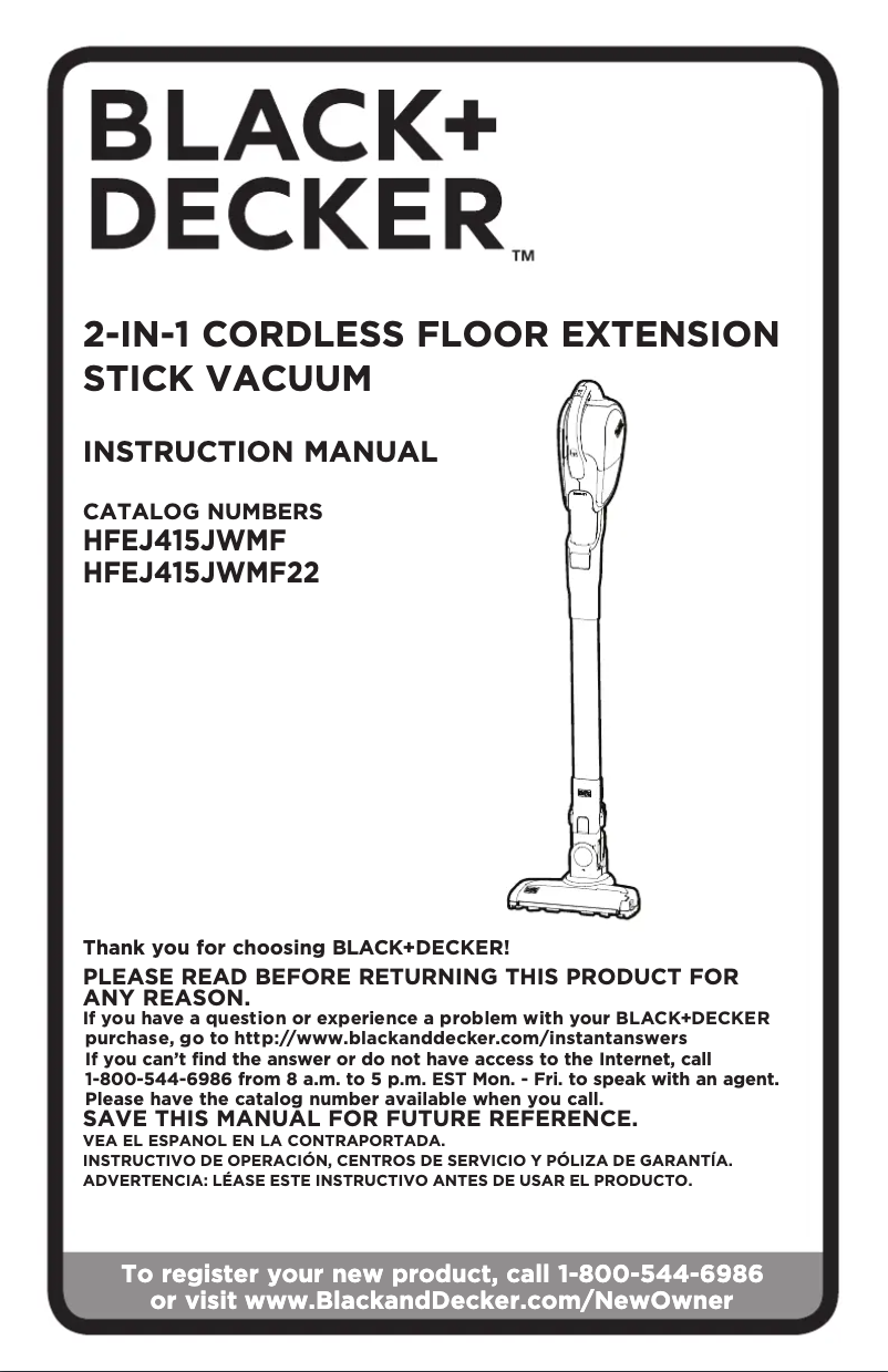 Página 1 del manual Manual de usuario Black & Decker HFEJ415JWMF22