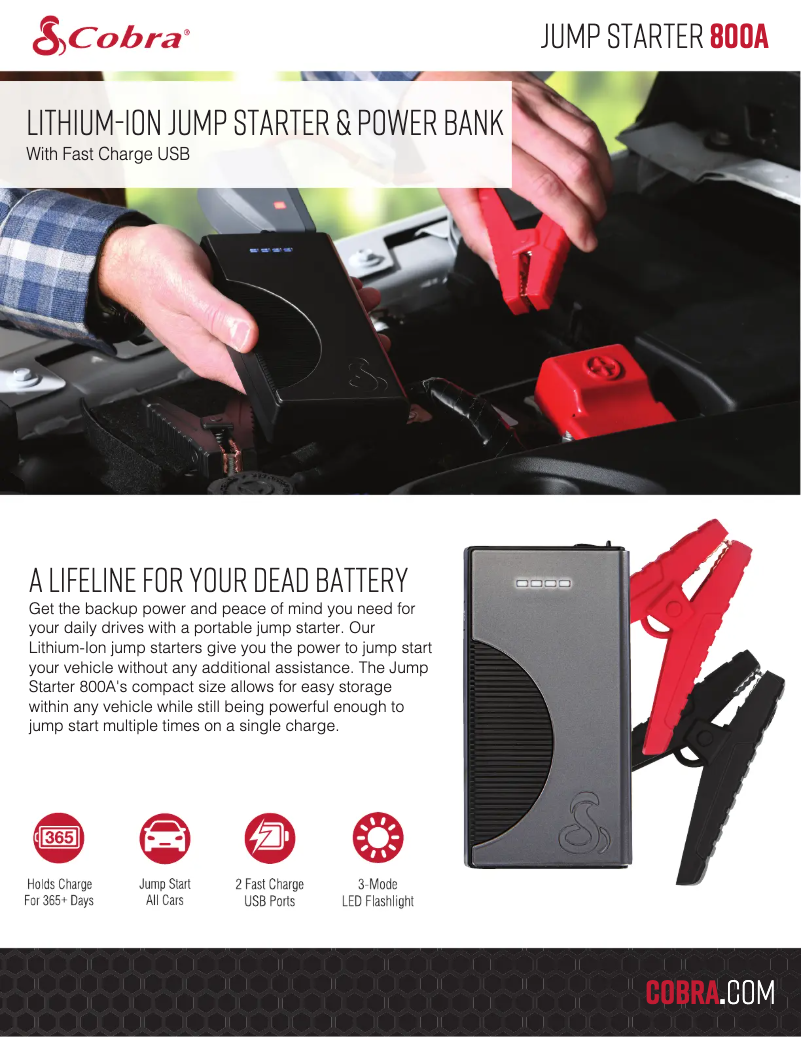 Image de la première page du manuel de l'appareil Jump Starter 800A