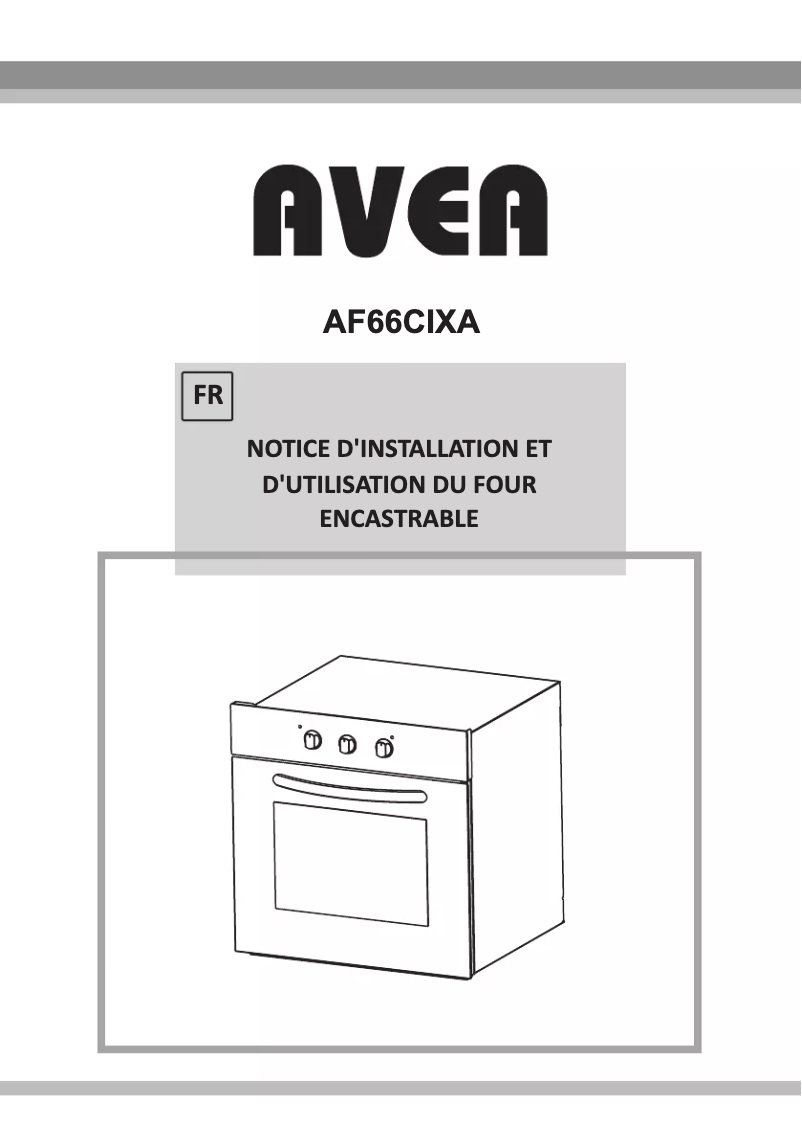 Page 1 de la notice Manuel utilisateur AVEA AF66CIXA