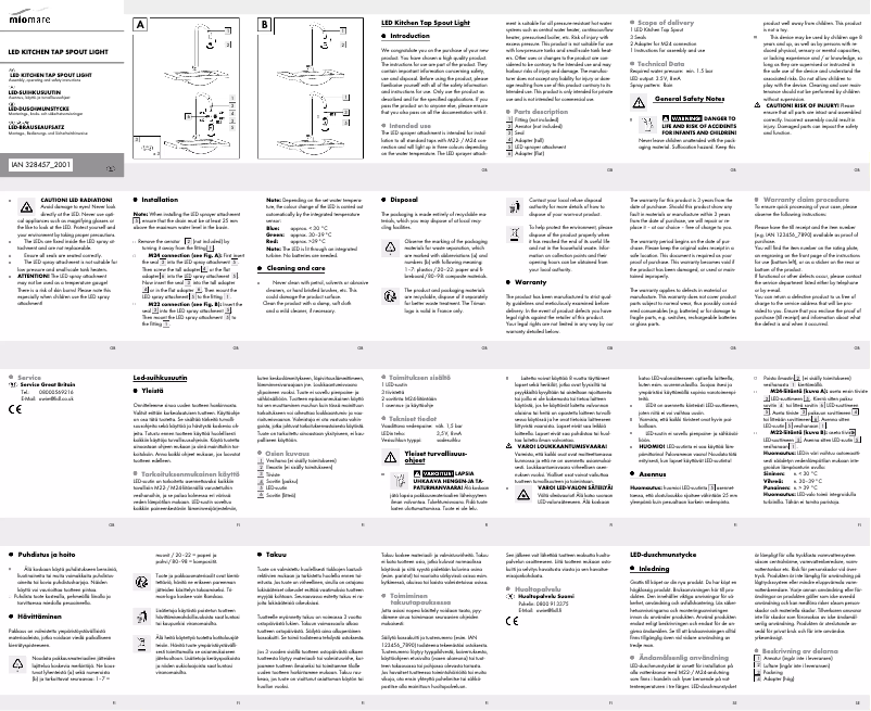 Page 1 of the manual User Manual Miomare IAN 328457