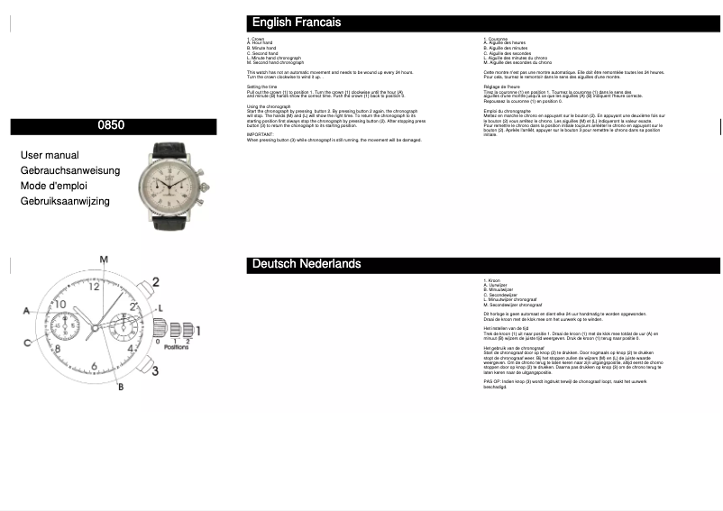 Page n°1 - Manuel utilisateur Davis 0850