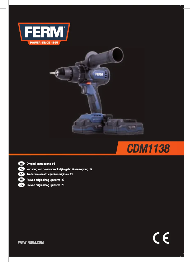 Page 1 de la notice Manuel utilisateur Ferm CDM1138