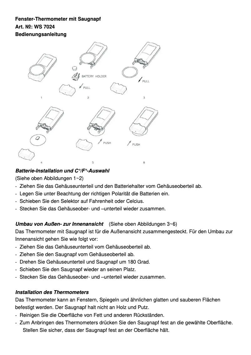 Image de la première page du manuel de l'appareil WS 7024