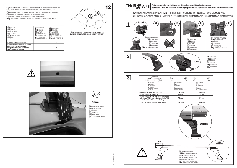 Page 1 de la notice Manuel utilisateur Twinny Load A 43