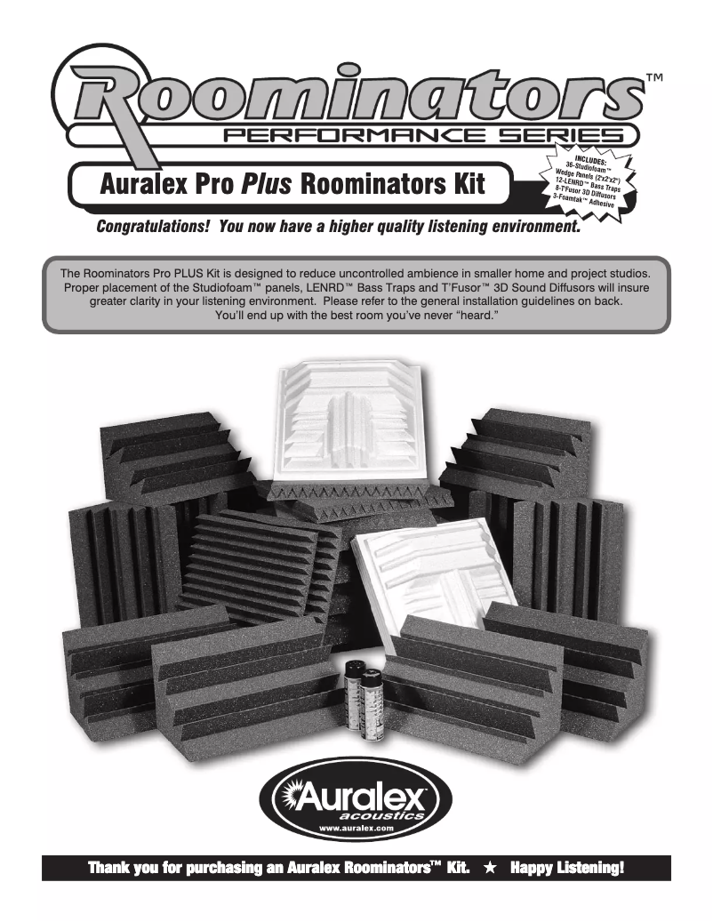 Page n°1 - Manuel utilisateur Auralex Roominators Pro Plus