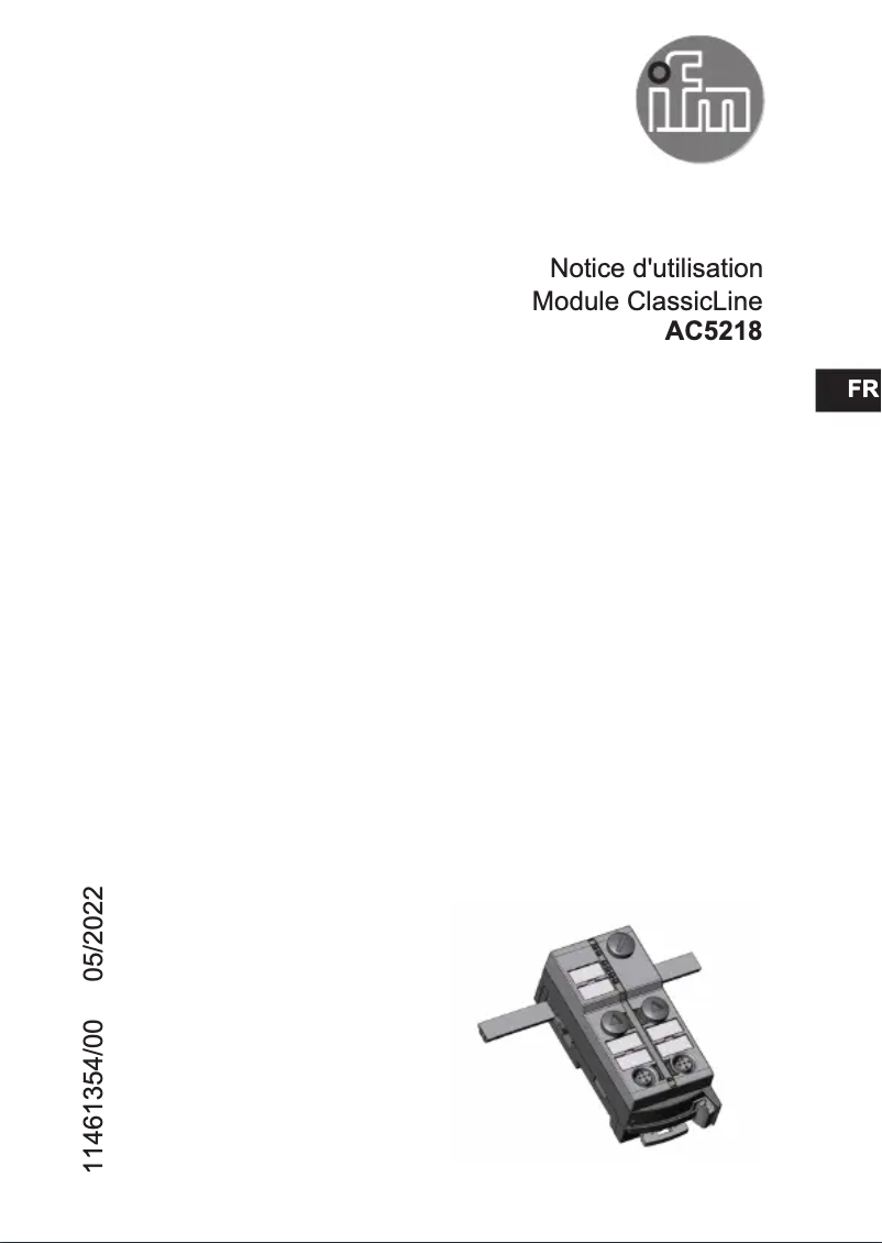 Page n°1 - Manuel utilisateur IFM AC5218