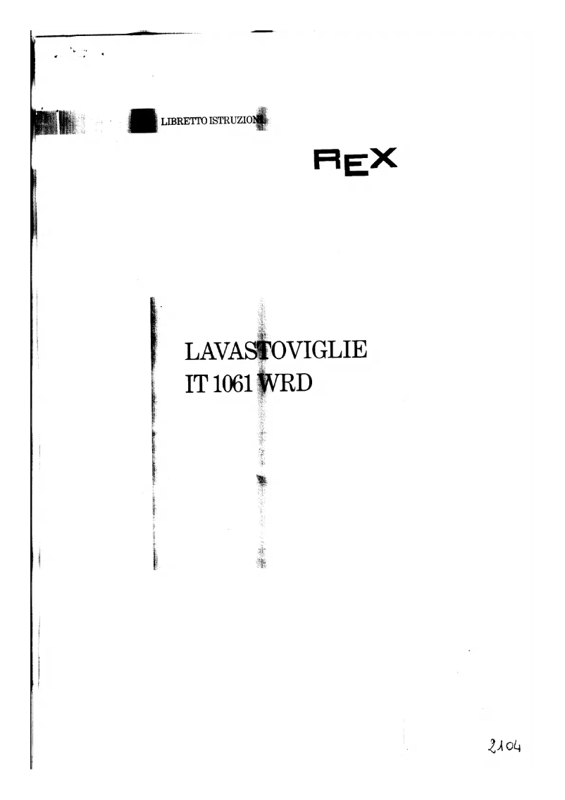 Page n°1 - Manuel utilisateur Rex IT1061WRD