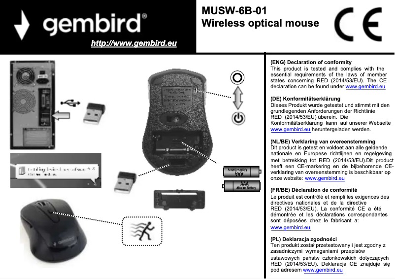 Page n°1 - Manuel utilisateur Gembird MUSW-6B-01