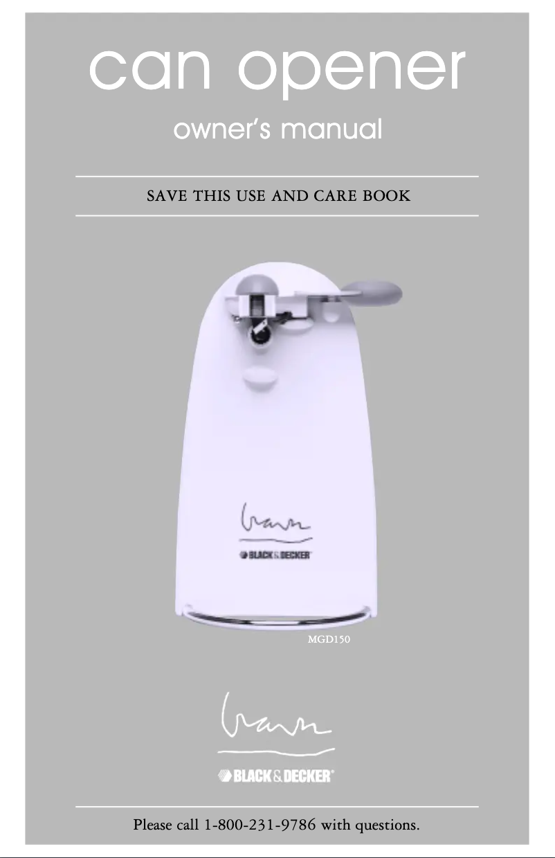 Page 1 de la notice Manuel utilisateur Black & Decker MGD150