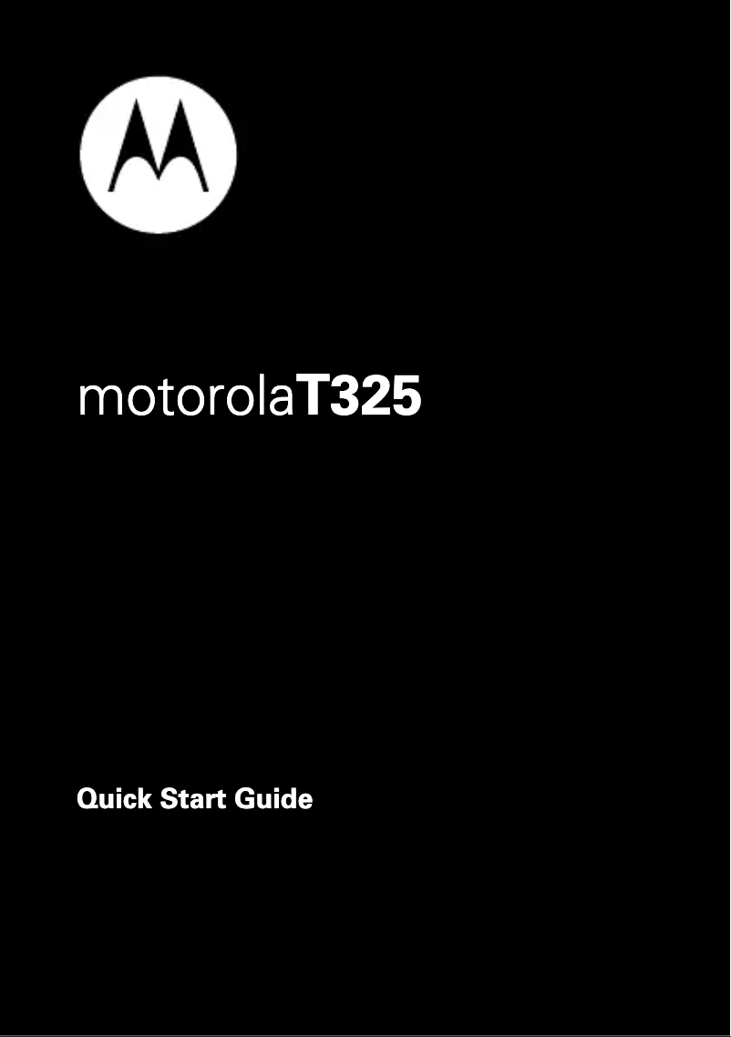Page 1 de la notice Manuel utilisateur Motorola T325