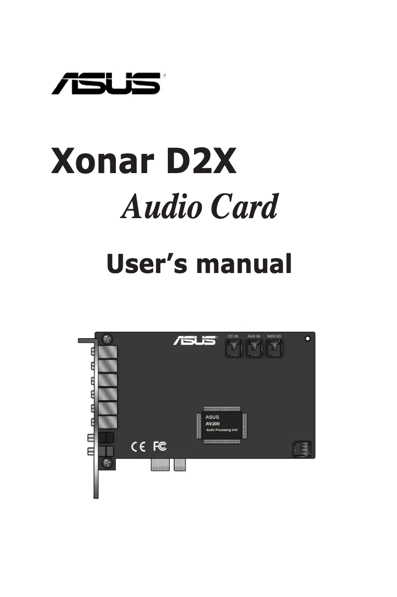 Image de la première page du manuel de l'appareil Xonar D2X
