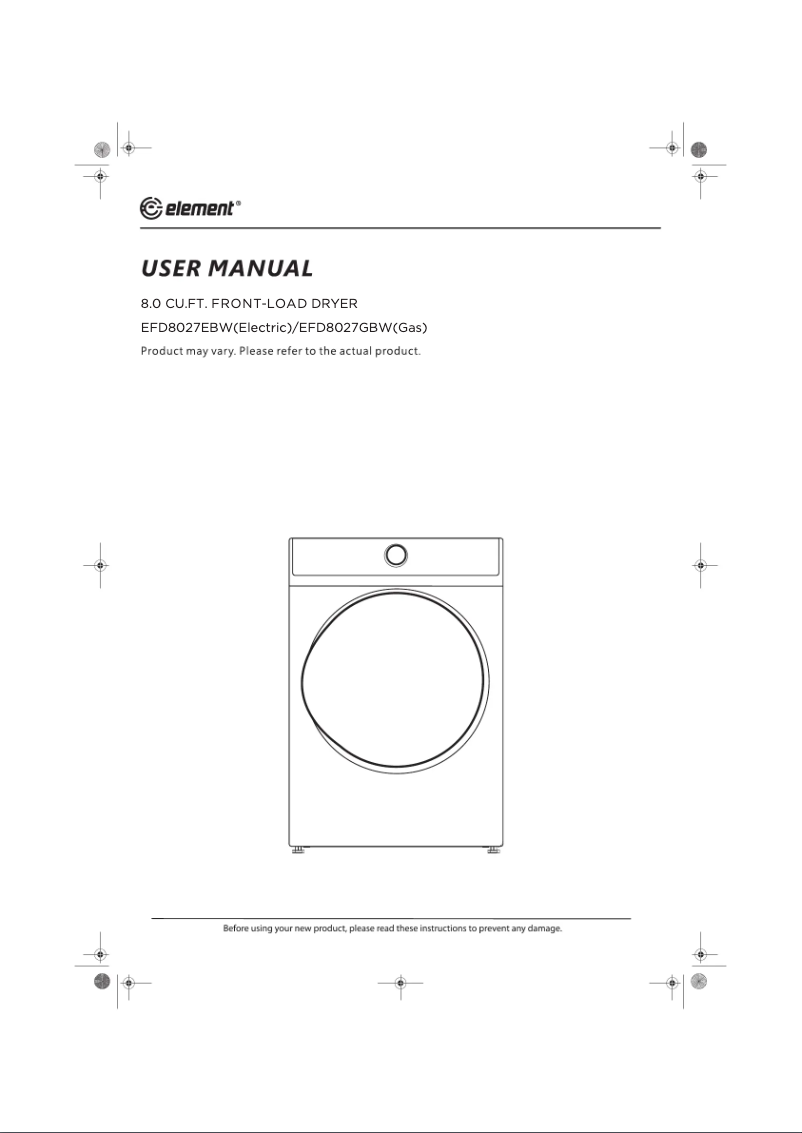 Page 1 de la notice Manuel utilisateur Element EFD8027EBW