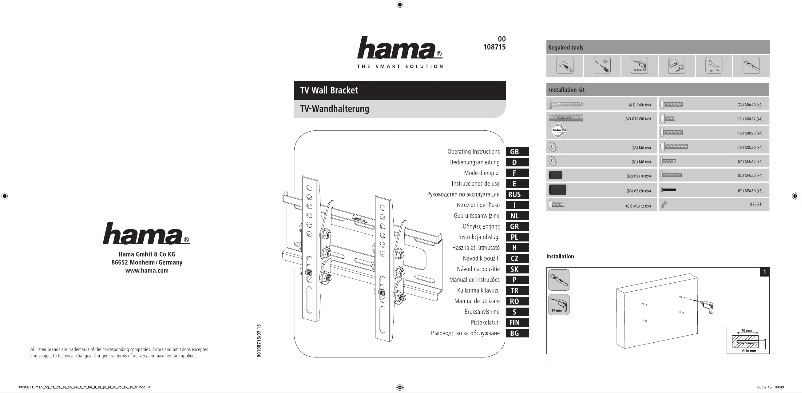 Page 1 de la notice Manuel utilisateur Hama 00108715