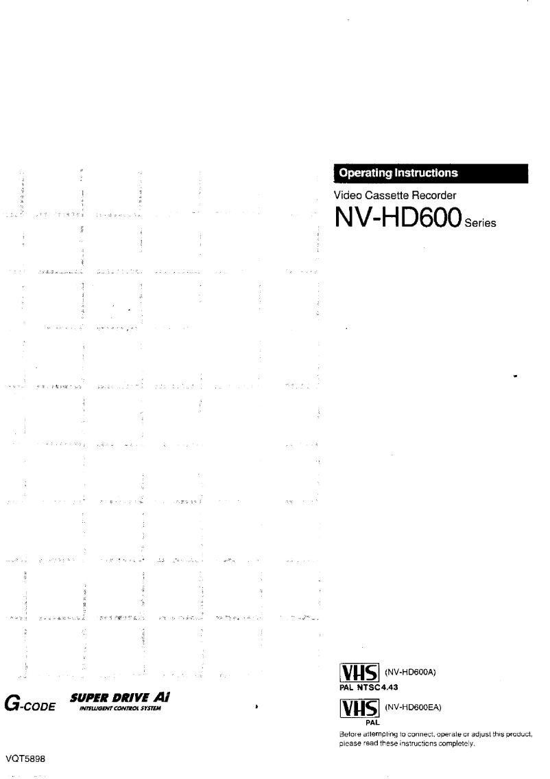 Page 1 de la notice Manuel utilisateur Panasonic NV-HD600
