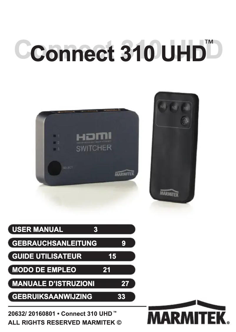 Image de la première page du manuel de l'appareil Connect 310 UHD