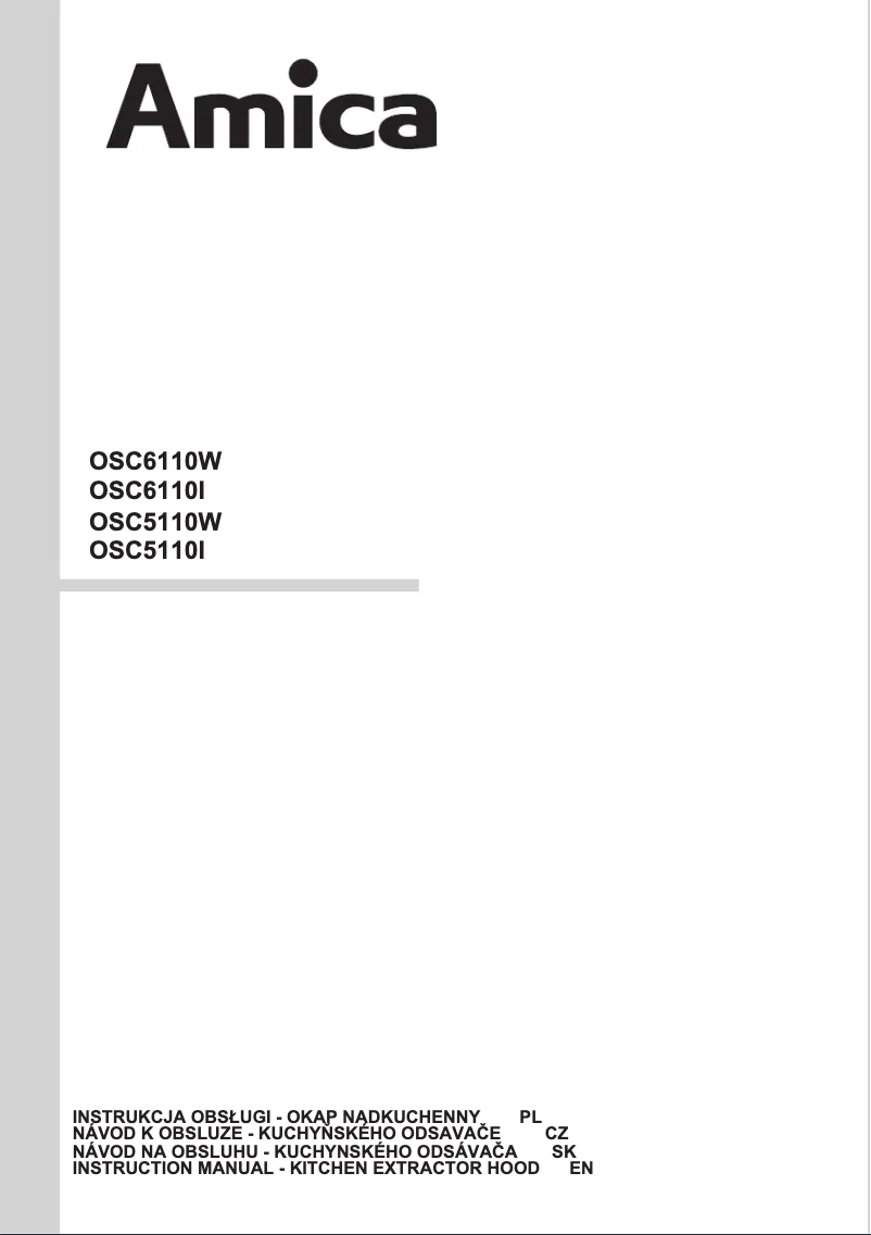 Page n°1 - Manuel utilisateur Amica OSC 5110 I