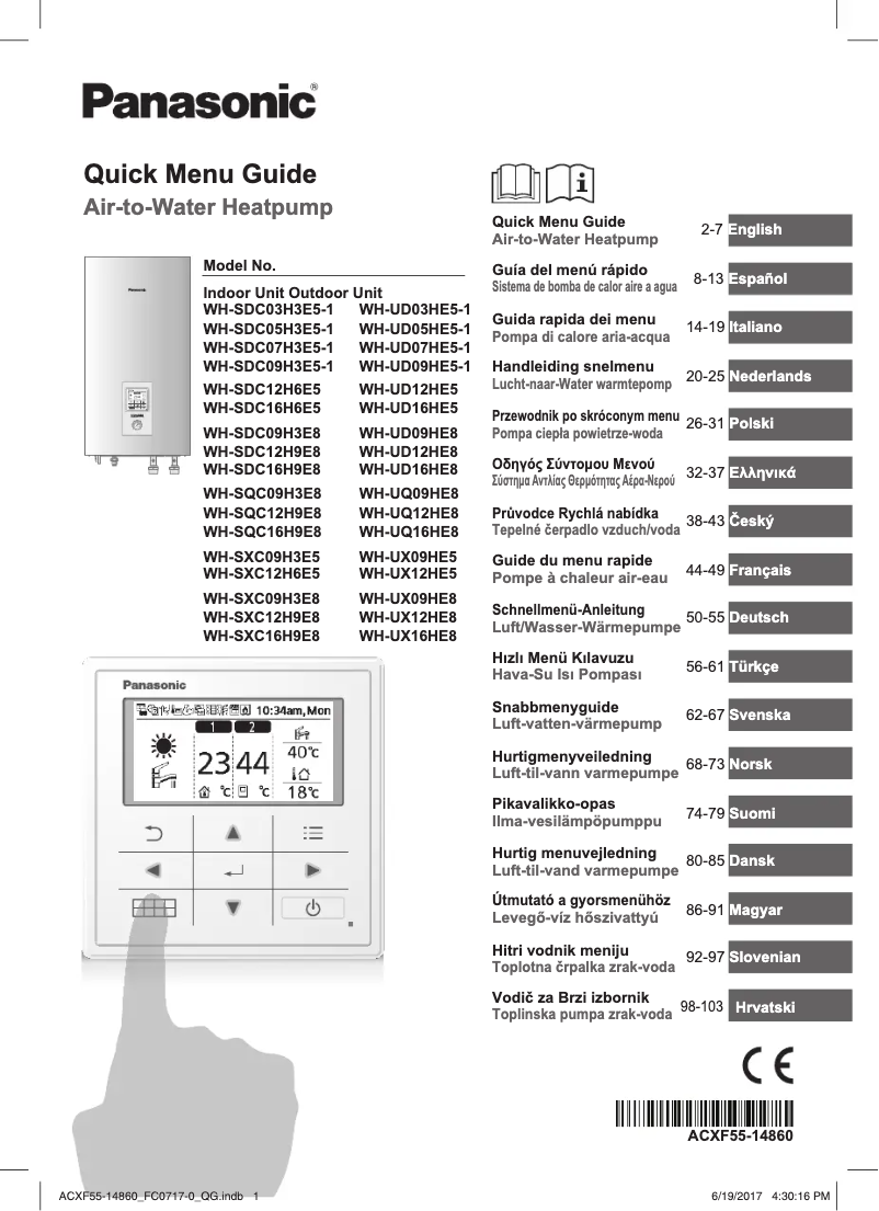 Page n°1 - Manuel utilisateur Panasonic WH-UX09HE8